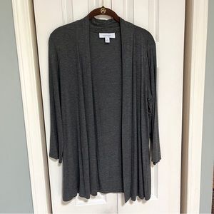 NWOT Nine West Gray Open Lightweight Cardigan Sz L